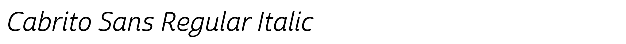 Cabrito Sans Regular Italic image